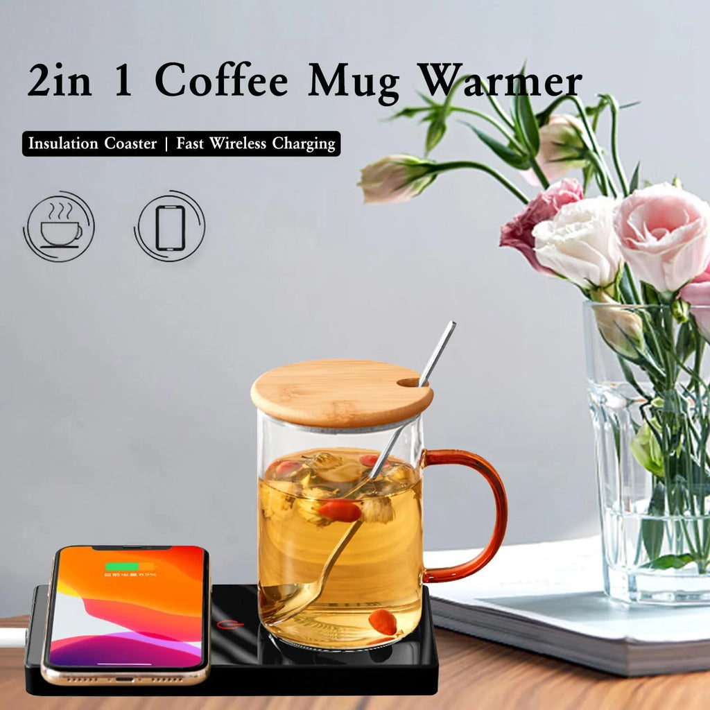 Coffee Mug Warmer 2 in 1 Wireless Charger D34142