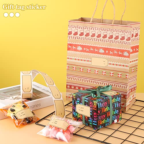 600 PCS Christmas Gift Tag Stickers Self-Adhesive Present Labels E273