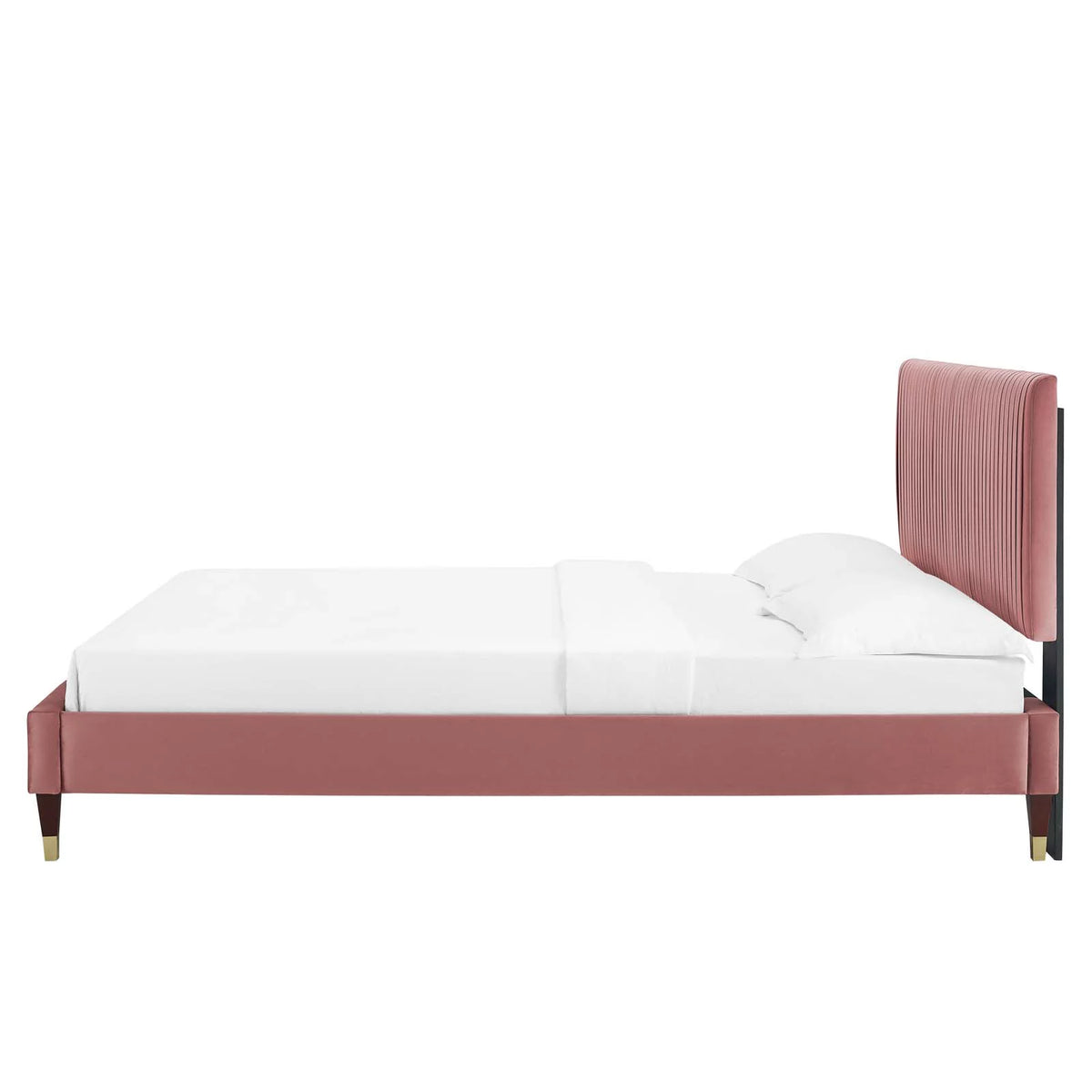 Full Size Velvet Platform Bed Frame P874790