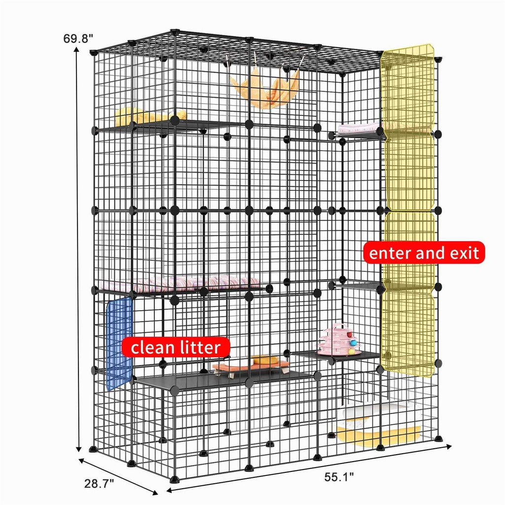 Large Outdoor Cat Enclosure with 6 Jumping Platforms M2140