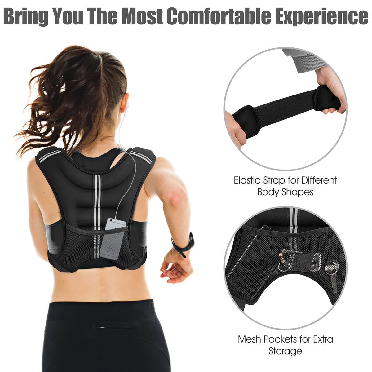 30LBS Adjustable Weighted Vest F76116