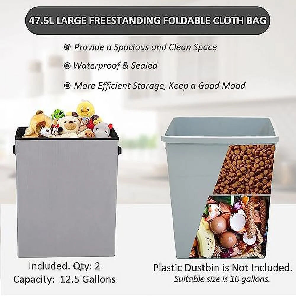 Double Tilt Out Trash Cabinet Laundry Hamper with Drawer 20 Gallon Black Q7497