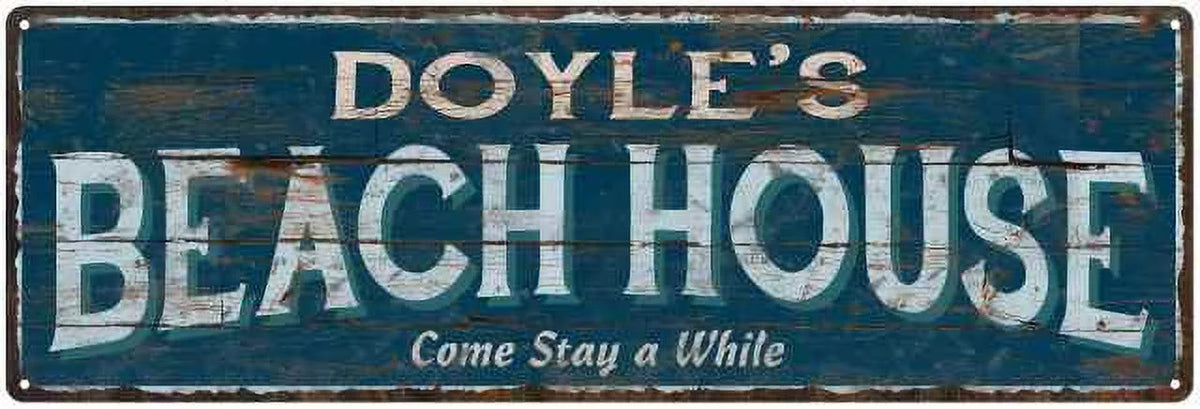 Beach House Blue Rustic Cabin Home Decor 6x18 Metal A623