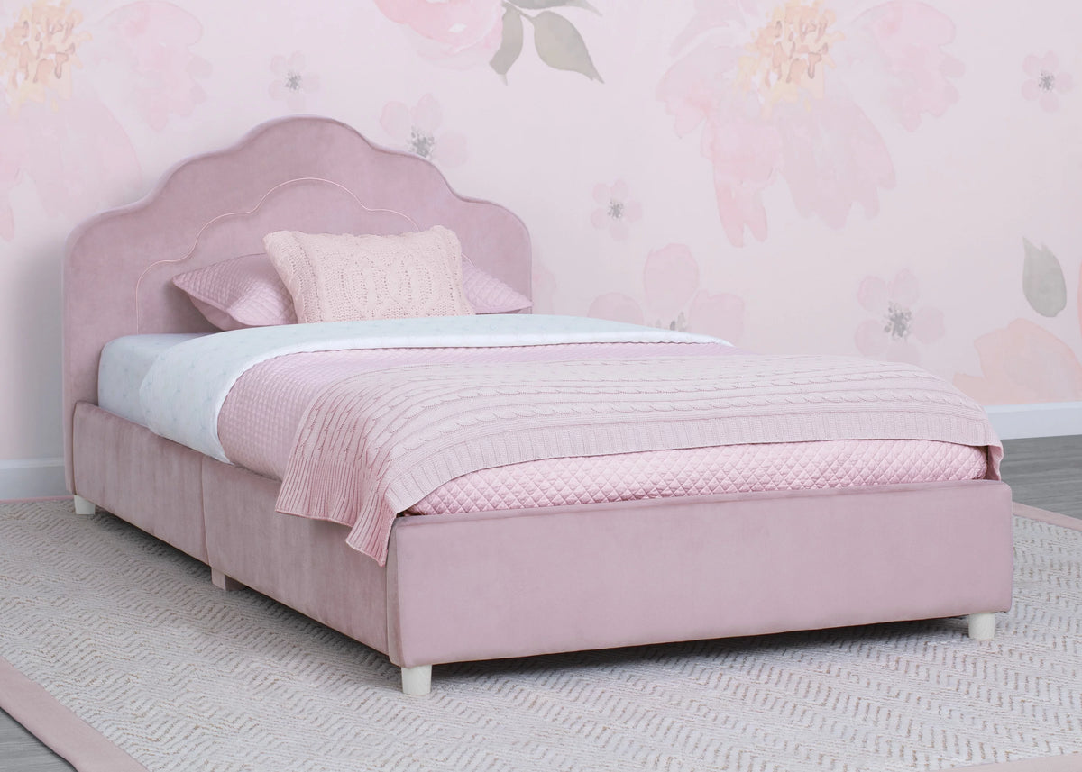 Upholstered Twin Bed Rose Pink H3364