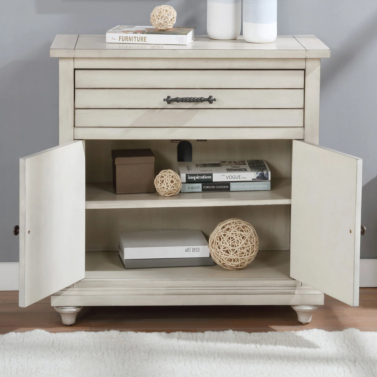 White Storage Hallway Cabinet A8146