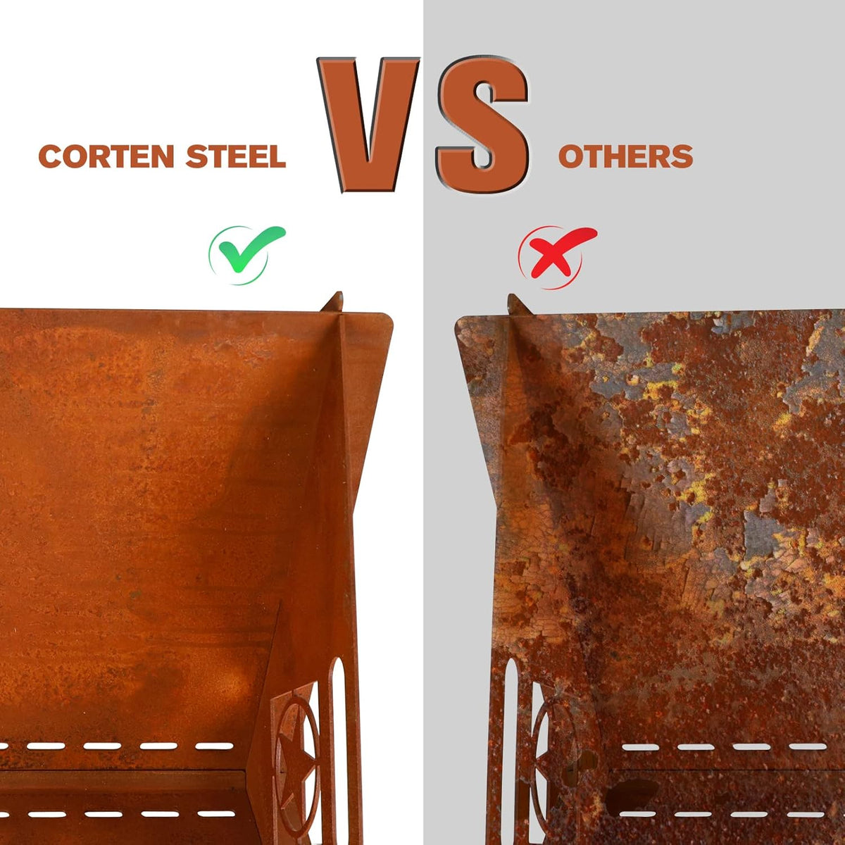 Corten Steel Wood Burning Fire Pit I446261