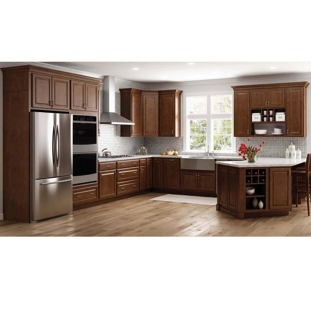 36x23.5x12 in. Cognac Medium Brown Wall Bridge Kitchen Cabinet N41536