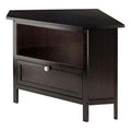 Espresso Corner TV Media Stand with Open Shelf A722
