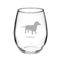 Dachshund Stemless Red Wine Glass A31638