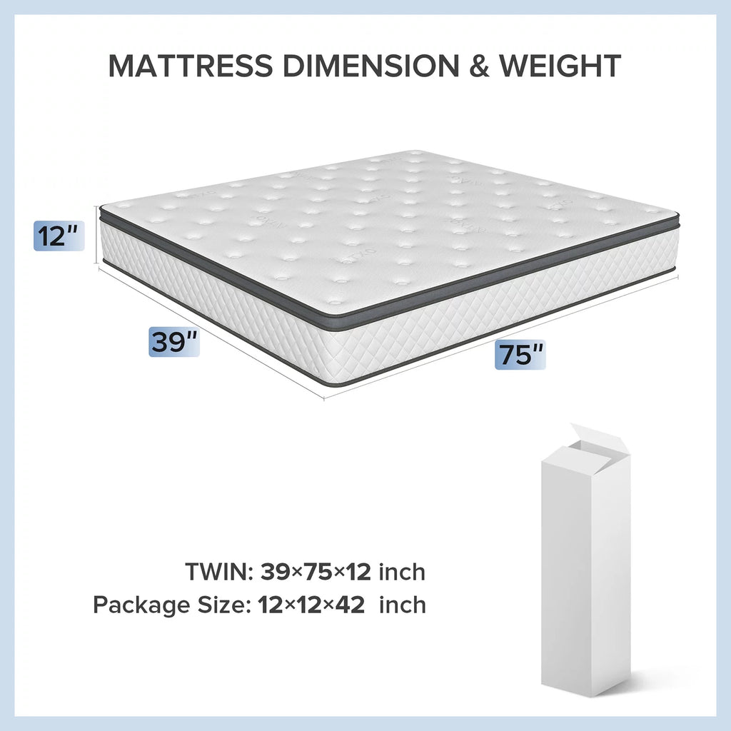 12 inch Twin Gel Memory Foam Mattress Z664
