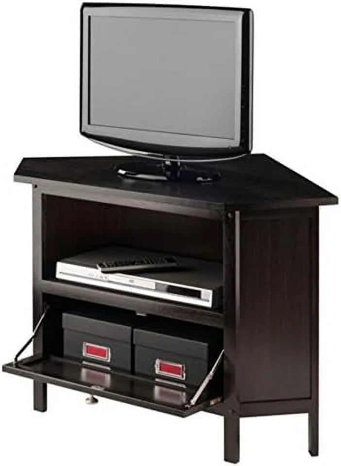 Espresso Corner TV Media Stand with Open Shelf A722