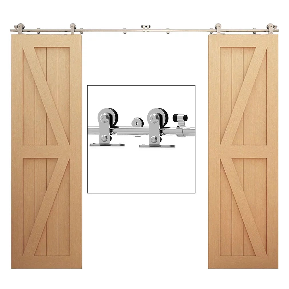 14Ft Stainless Steel Sliding Barn Door Hardware Kit G87621