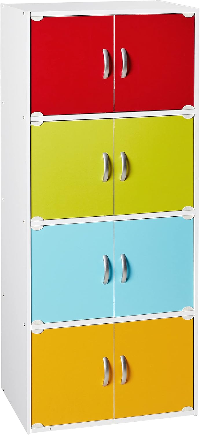 Black 8 Door Bookcase Cabinet Y34916