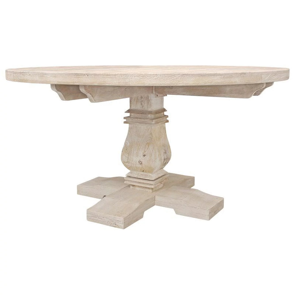 58" Round Solid Mango Wood Dining Table O3374