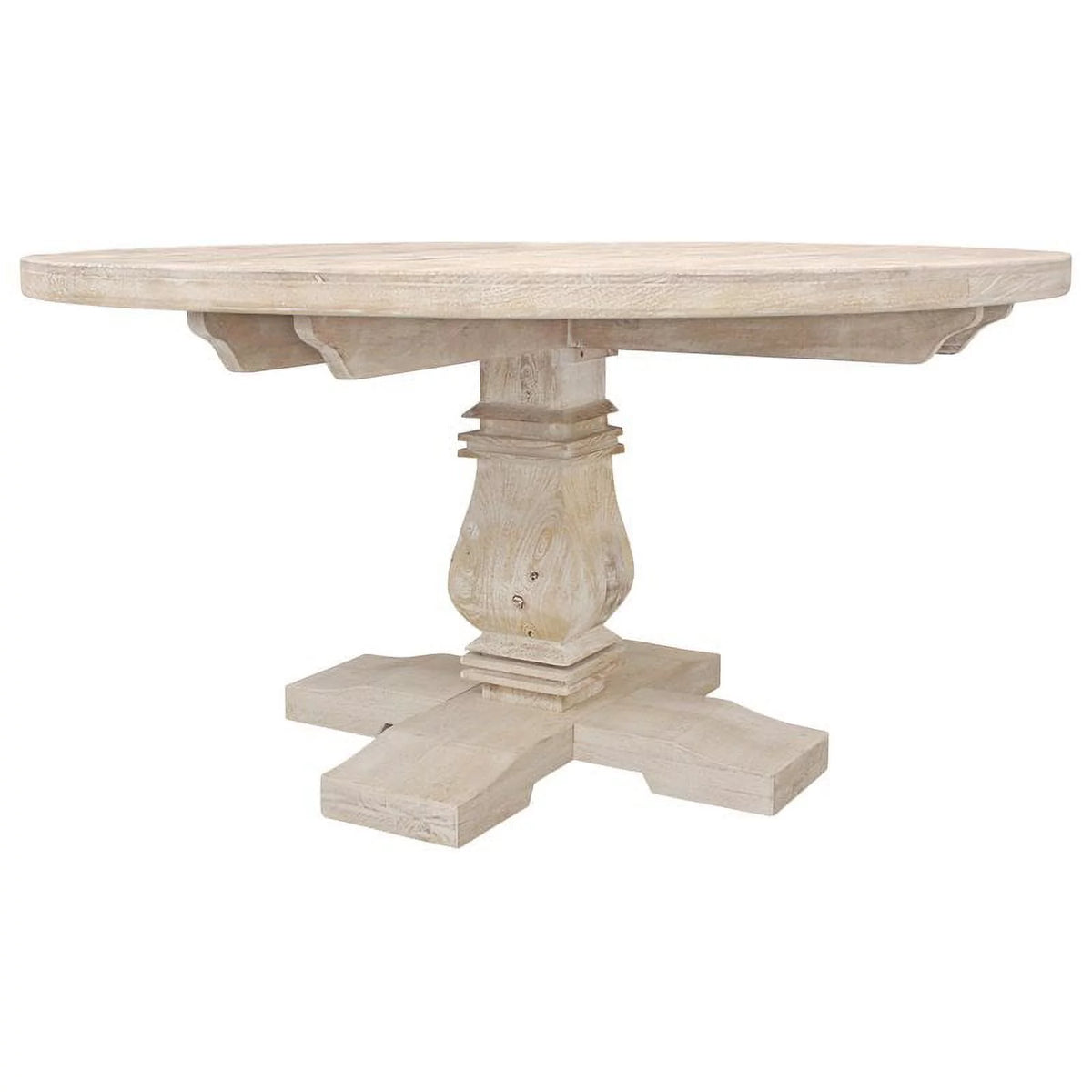 58" Round Solid Mango Wood Dining Table O3374