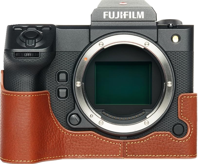 Black Leather Camera Case with Hand Strap Q605328