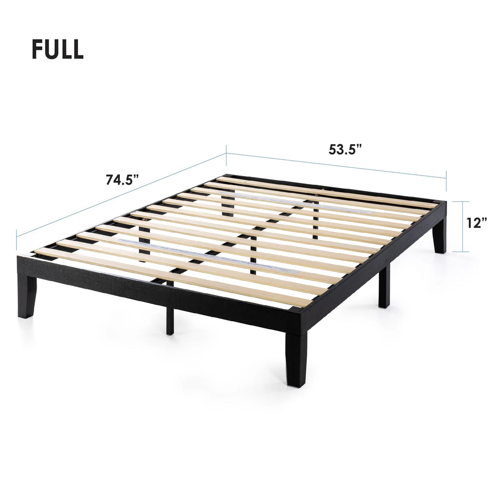 Cherry Queen Solid Wood Platform Bed with Wooden Slats Y12129