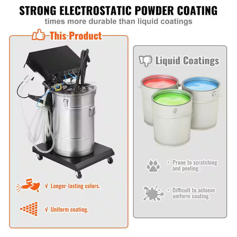 50-Watt 100KV Electrostatic Powder Coating System with 50L Hopper N9886