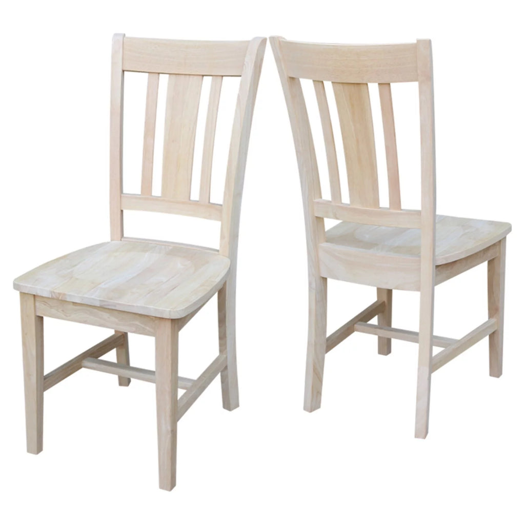 Unfinished Slat Back Dining Chair Set of 2 M536