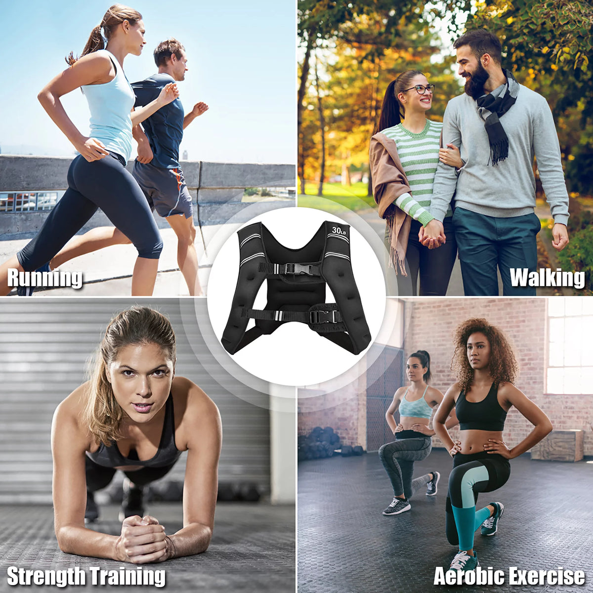30LBS Adjustable Weighted Vest F76116