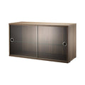 Walnut Sliding Glass Doors Display Cabinet T6578