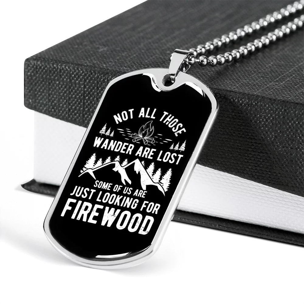 Stainless Steel or 18k Gold Dog Tag 24" Chain Necklace L859