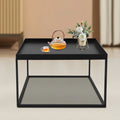 23x23x14 Inch Metal Square Coffee Table Black B723