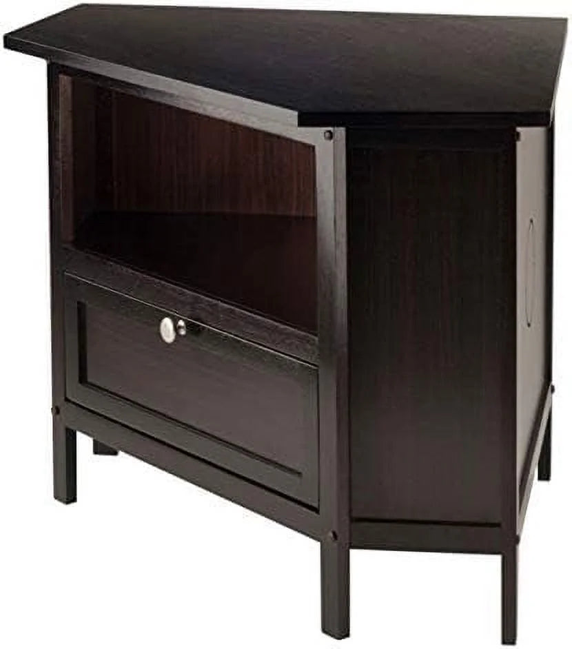 Espresso Corner TV Media Stand with Open Shelf A722
