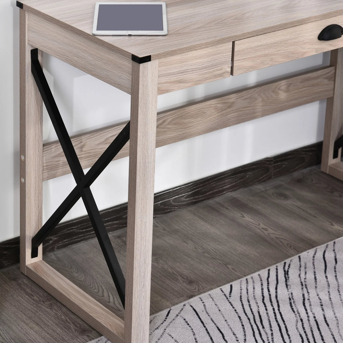 44 inch Rustic Writing Desk with Storage Drawer Y78613