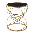 20" x 24" Black Marble Accent Table with Spiral Base J98802