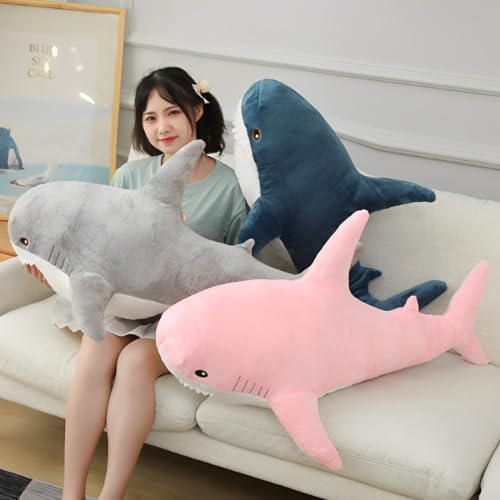 Blue 31-inch Shark Plush Toy Pillow H44356
