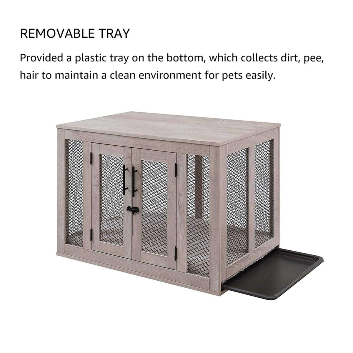 Dog Crate with Cushion and Tray P24836