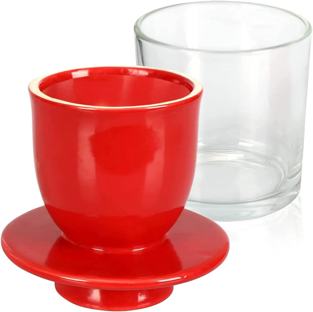 Ceramic Butter Dish with Lid Red E554432