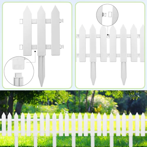 48 Pack White Plastic Garden Fence Panels W143