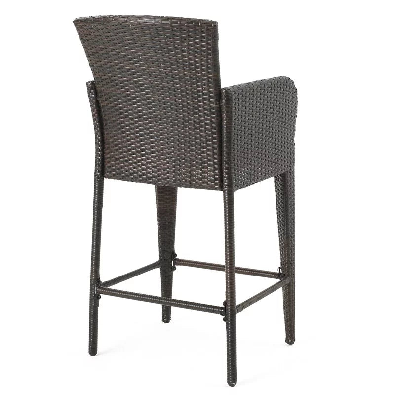 Multi Brown Wicker Barstool Set of 2 S801611