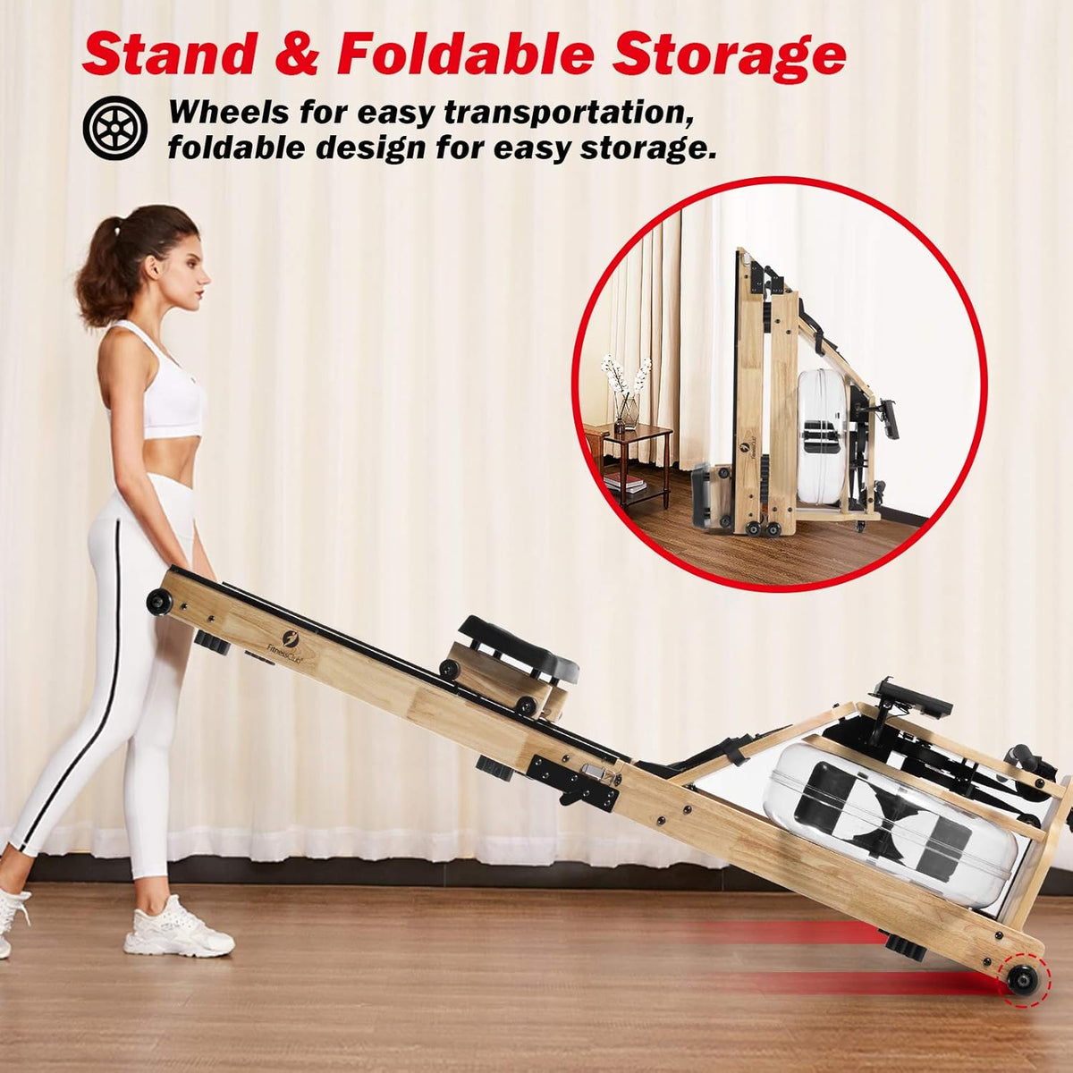 Foldable Water Rowing Machine with LCD Monitor T850