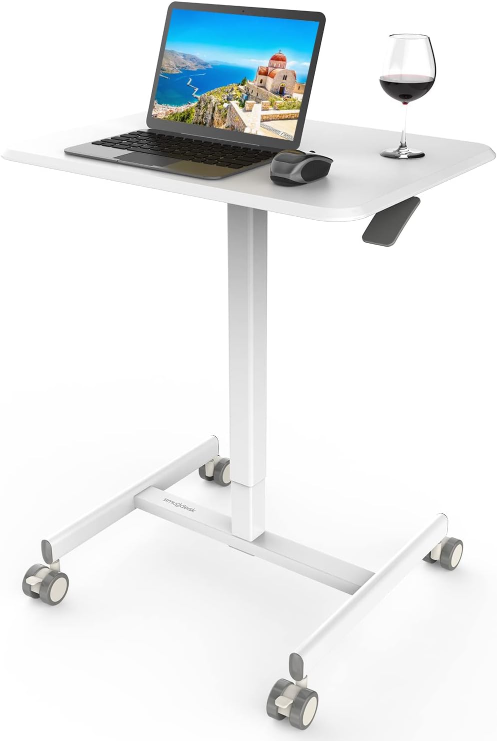 White Adjustable Height Laptop Desk Cart R4942