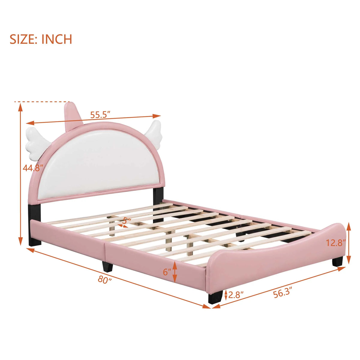 White PU Twin Platform Bed G810