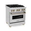 30 in. 4 Burner Dual Fuel Range Stainless Steel Champagne Bronze K2733
