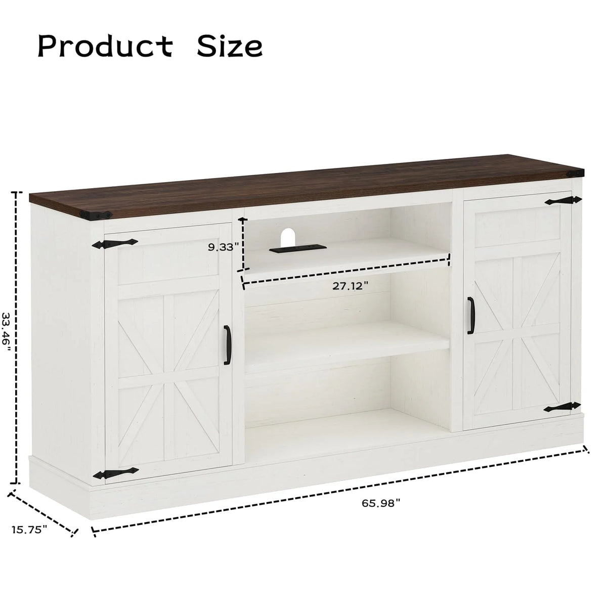 4 Layer Brown Coffee Bar Cabinet with Power Outlet C2084