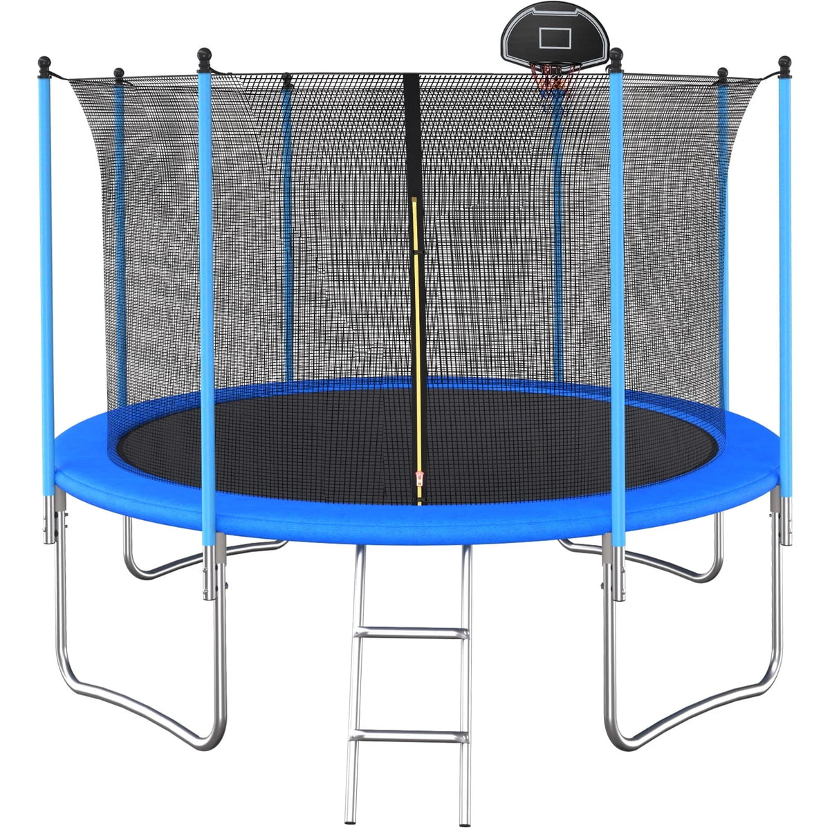 10FT Round Trampoline with Basketball Hoop and Safety Enclosure K9572