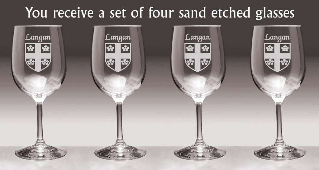 Irish Coat of Arms Wine Glasses Set of 4 G524