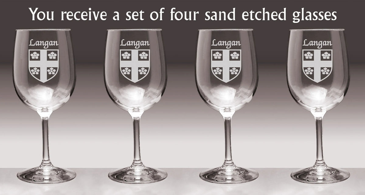 Irish Coat of Arms Wine Glasses Set of 4 G524