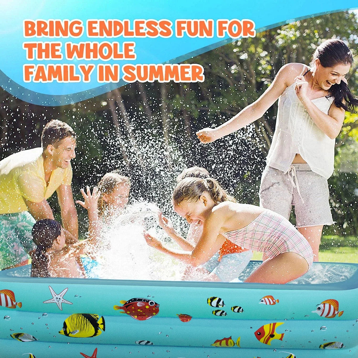 Inflatable Rectangular Family Swimming Pool T179732