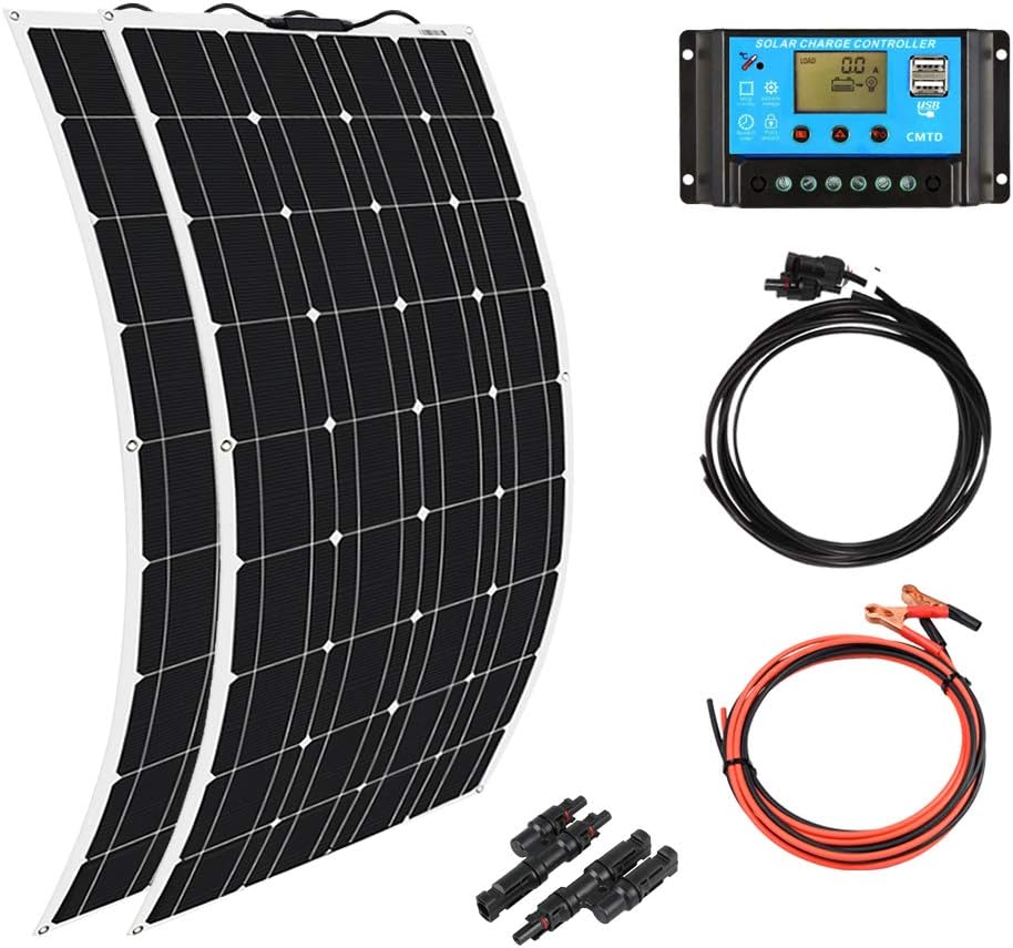 100W Monocrystalline Flexible Solar Panel 200W 12V Kit M90791