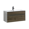 36 in. Havana Oak Wall Mount Bathroom Vanity Q17643