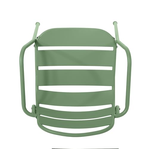 3-Piece Outdoor Bistro Set Iron Patio Furniture with 2 Chairs & Round Table Dark Green M2297