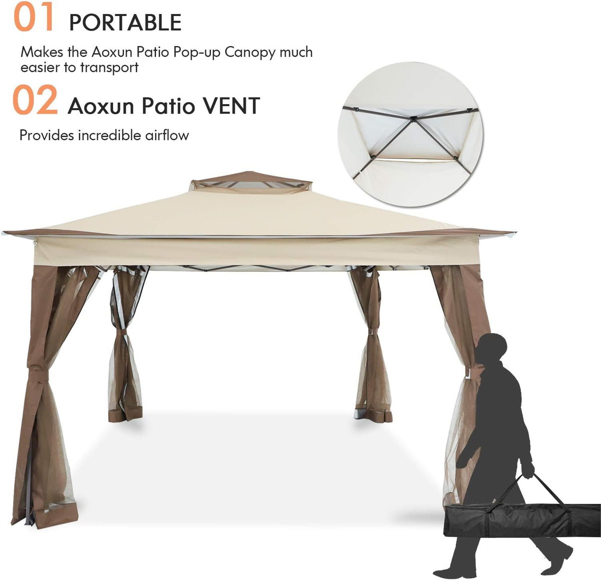 11’ X 11’ Pop Up Canopy Tent with Mosquito Netting Q588302