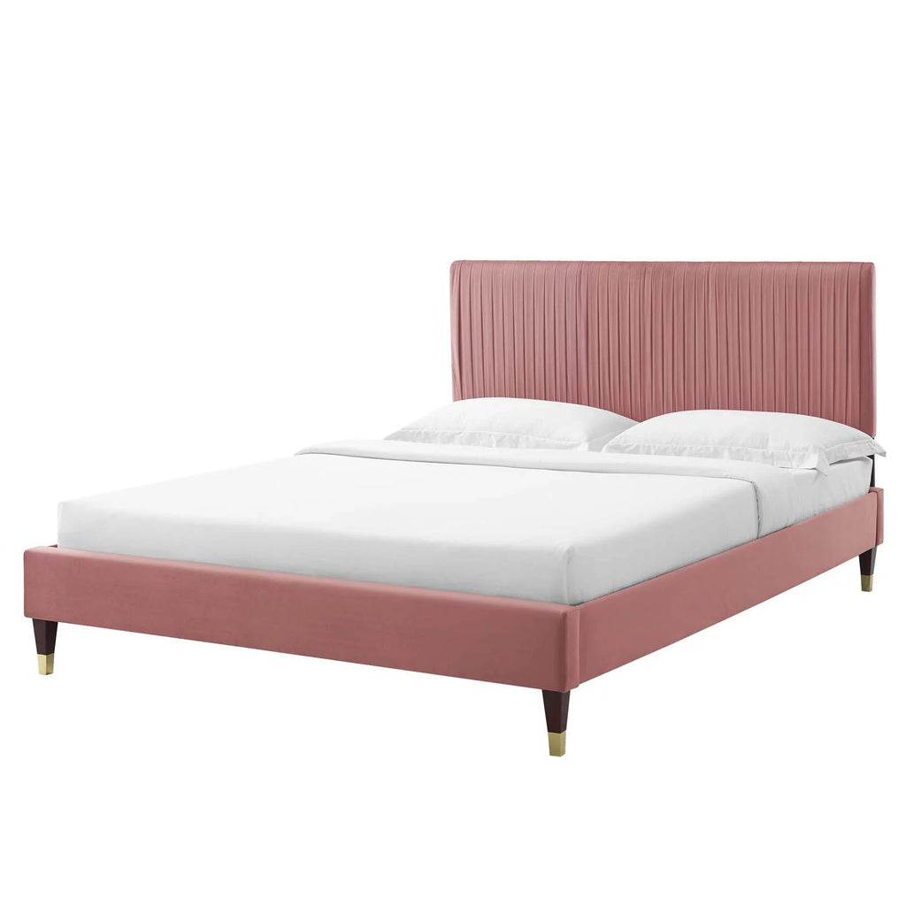 Full Size Velvet Platform Bed Frame P874790