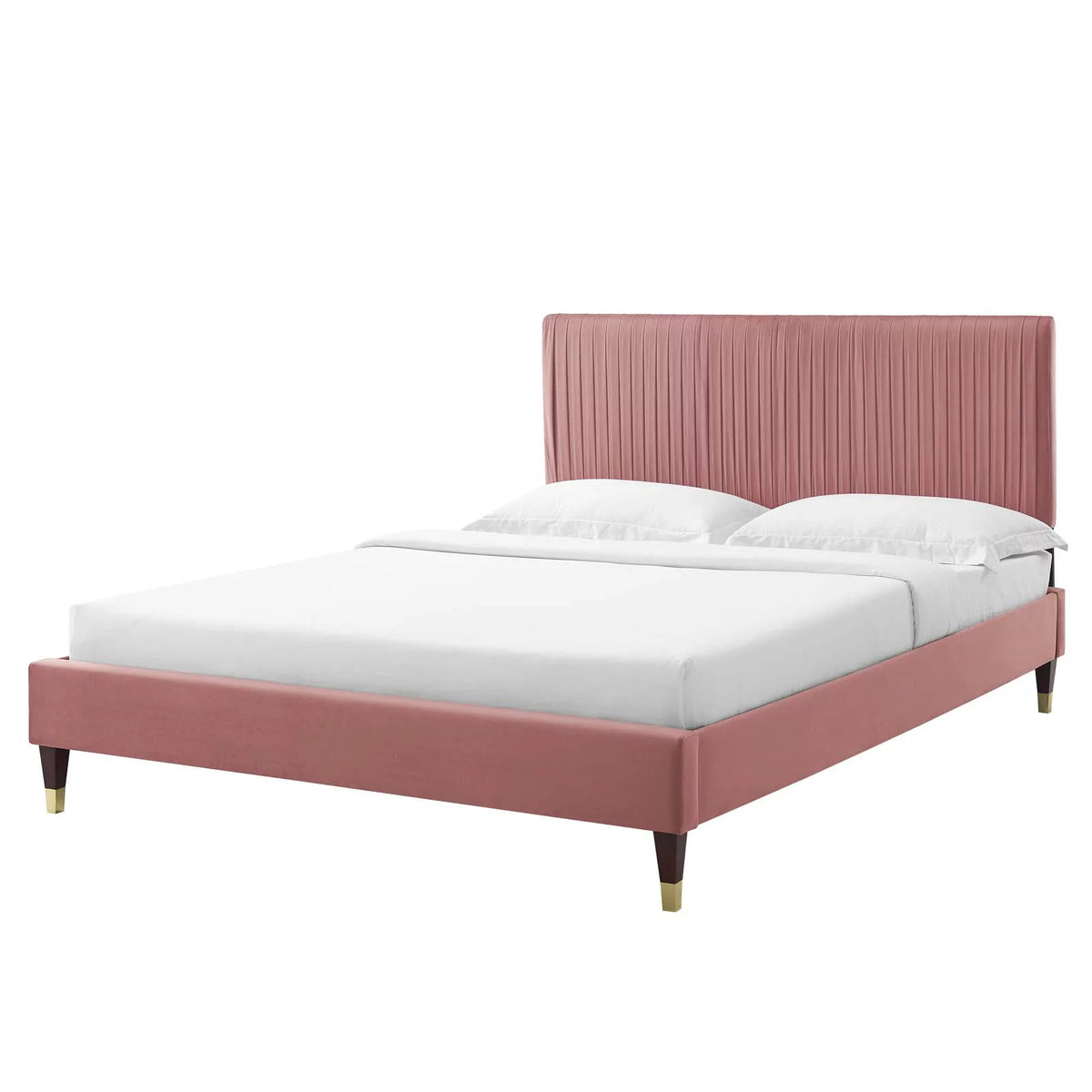 Full Size Velvet Platform Bed Frame P874790